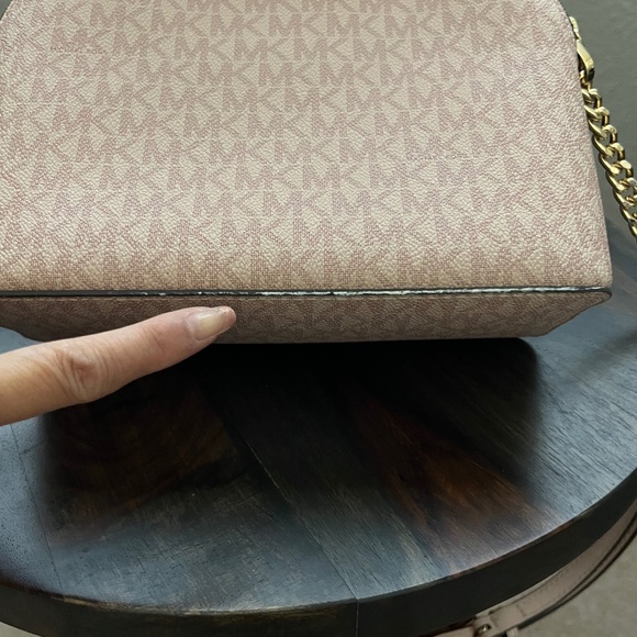 MICHAEL MICHAEL KORS Jet Set Travel Medium Logo Dome Crossbody Bag Pink - Picture 10 of 16